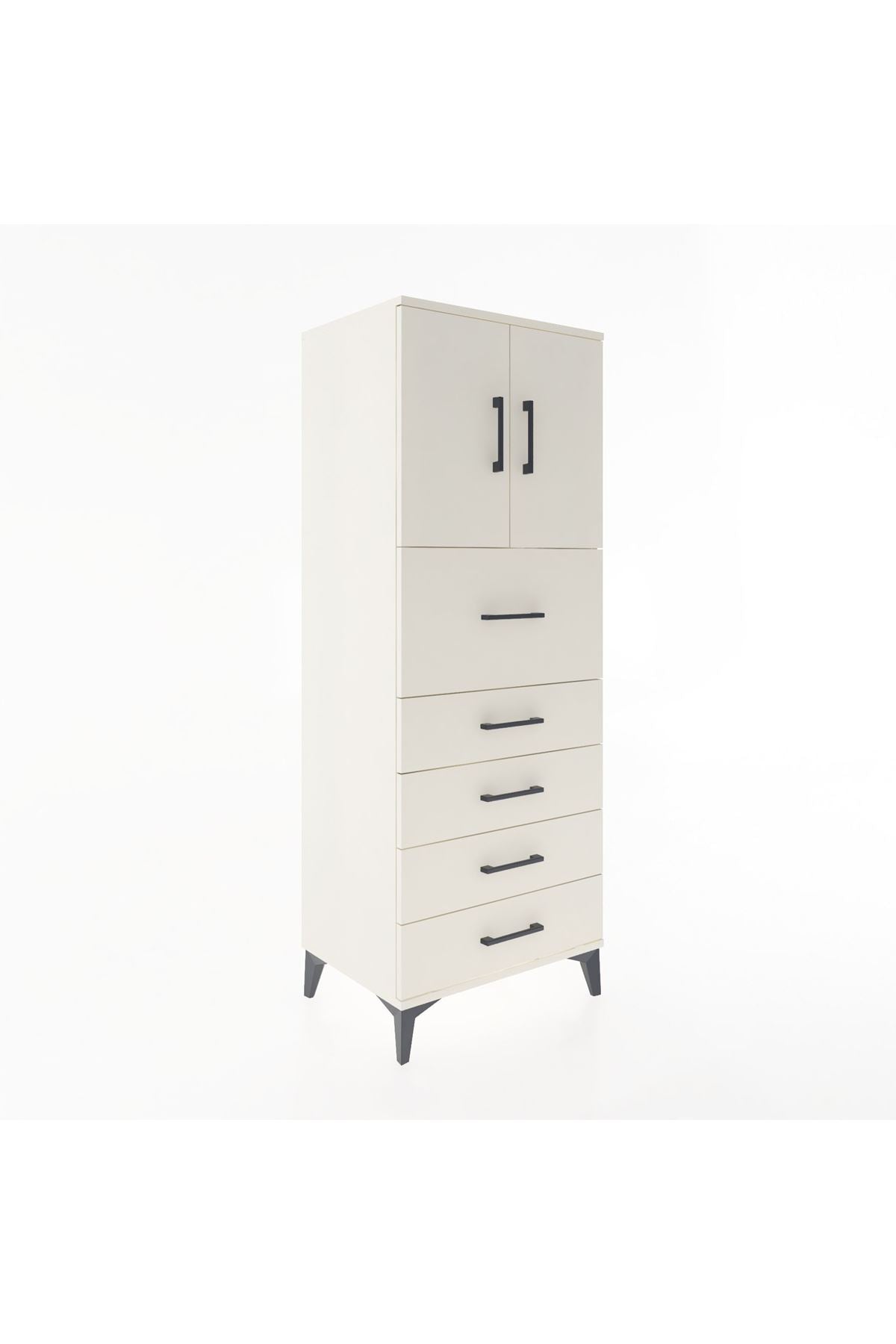 Hyperion Dolap 2 Raflı 5 Çekmeceli 2 Kapaklı 60x44x163 Aytaşı-Aytaşı