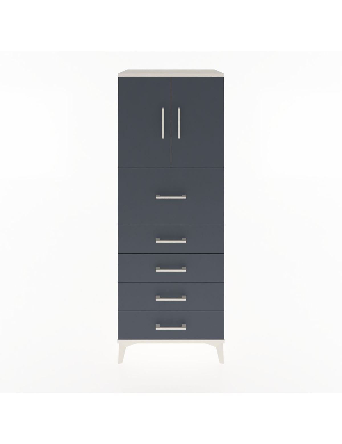 Hyperion Dolap 2 Raflı 5 Çekmeceli 2 Kapaklı 60x44x163 Aytaşı-Antrasit