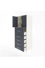 Hyperion Dolap 2 Raflı 5 Çekmeceli 2 Kapaklı 60x44x163 Aytaşı-Antrasit