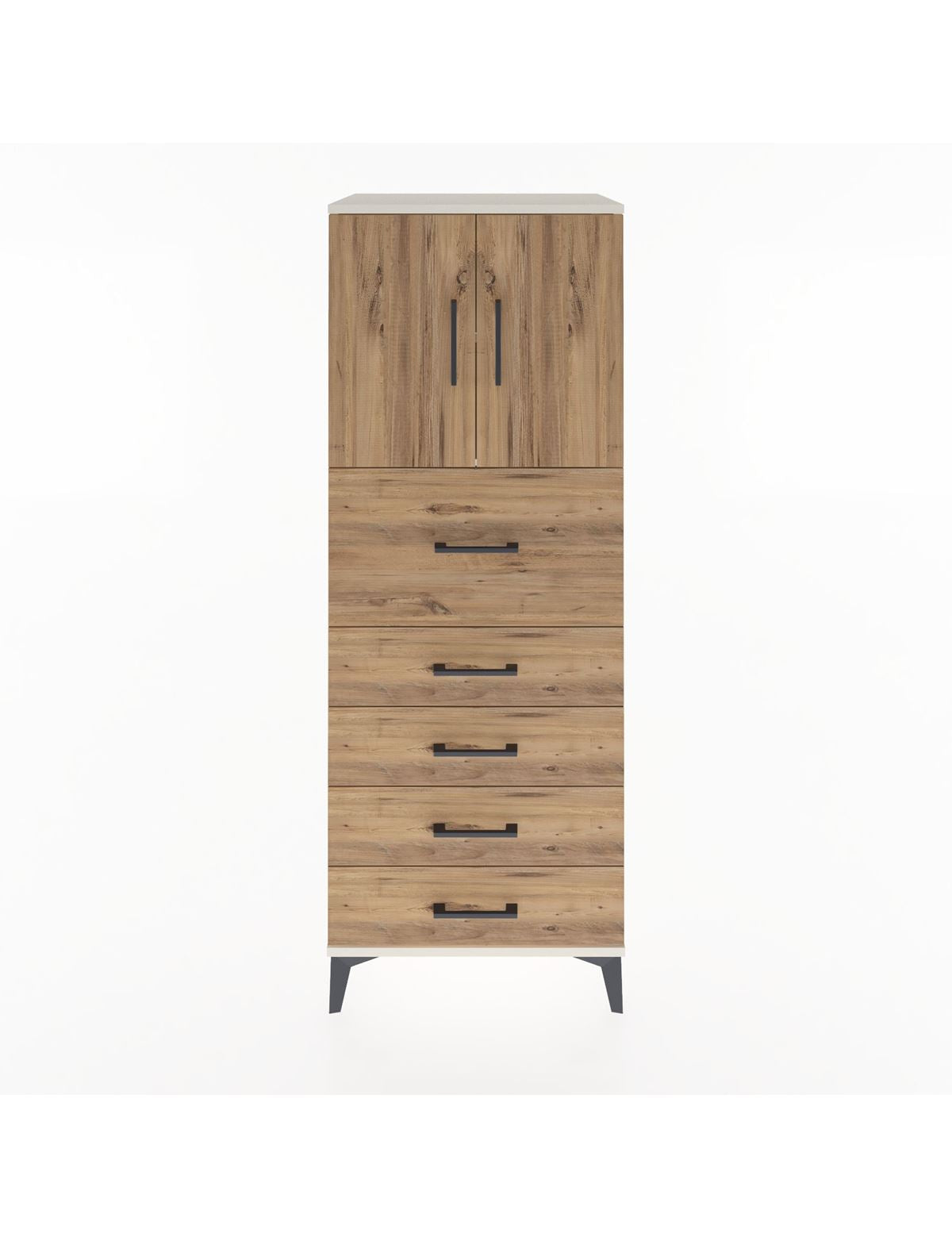 Hyperion Dolap 2 Raflı 5 Çekmeceli 2 Kapaklı 60x44x163 Aytaşı-Çam