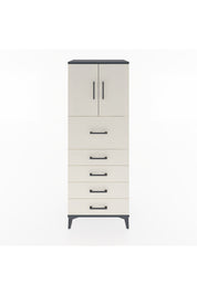 Hyperion Dolap 2 Raflı 5 Çekmeceli 2 Kapaklı 60x44x163 Antrasit-Aytaşı