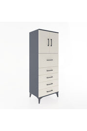 Hyperion Dolap 2 Raflı 5 Çekmeceli 2 Kapaklı 60x44x163 Antrasit-Aytaşı