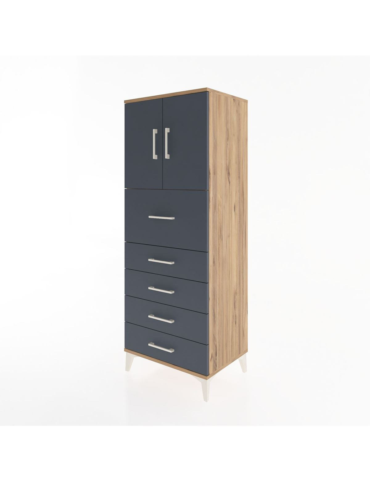 Hyperion Dolap 2 Raflı 5 Çekmeceli 2 Kapaklı 60x44x163 - S53M046V8B