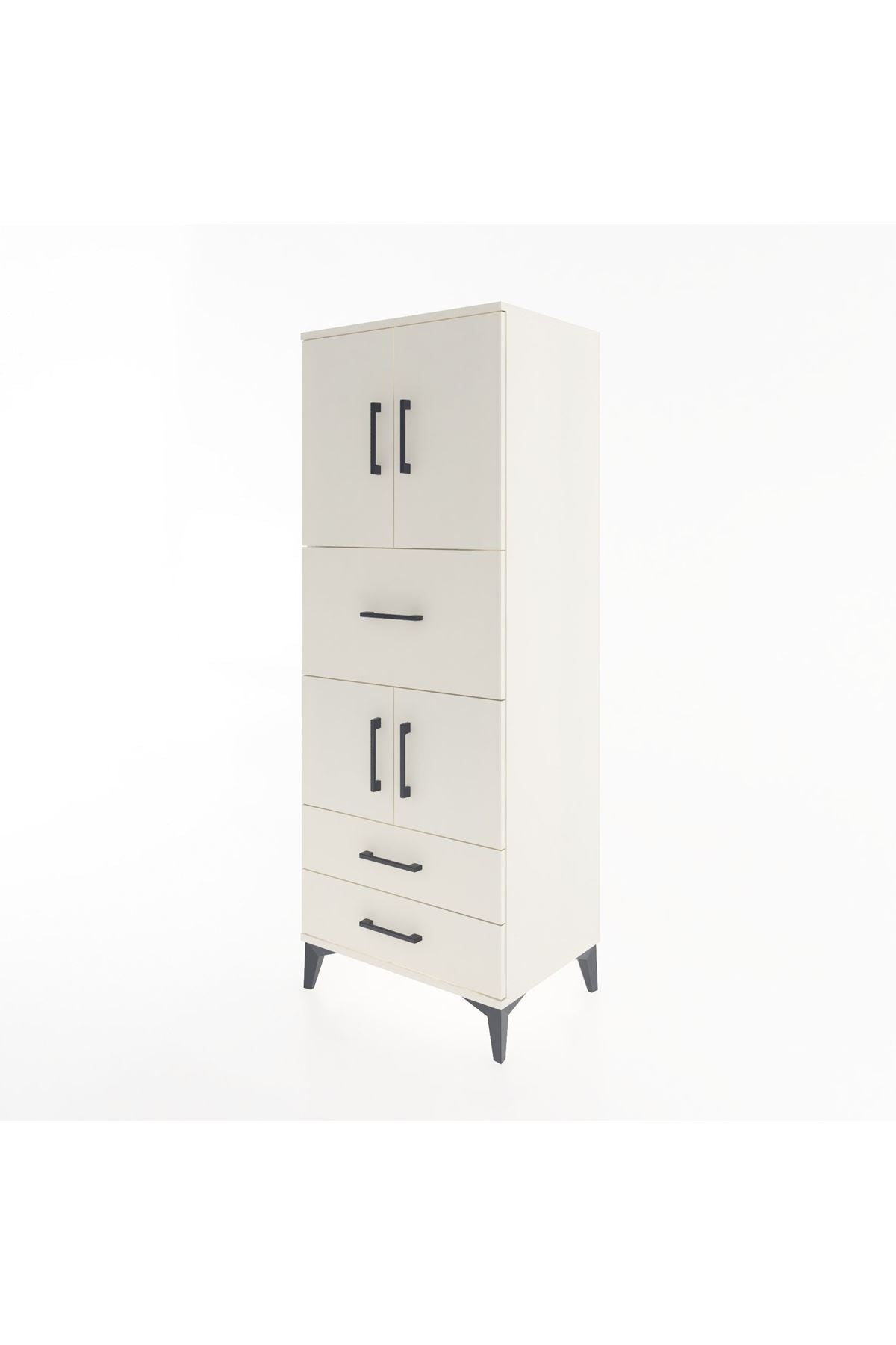 Hyperion Dolap 3 Raflı 3 Çekmeceli 4 Kapaklı 60x44x163 Aytaşı-Aytaşı