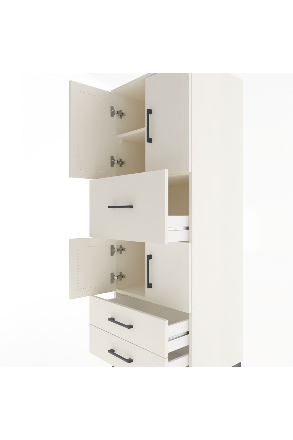 Hyperion Dolap 3 Raflı 3 Çekmeceli 4 Kapaklı 60x44x163 Aytaşı-Aytaşı