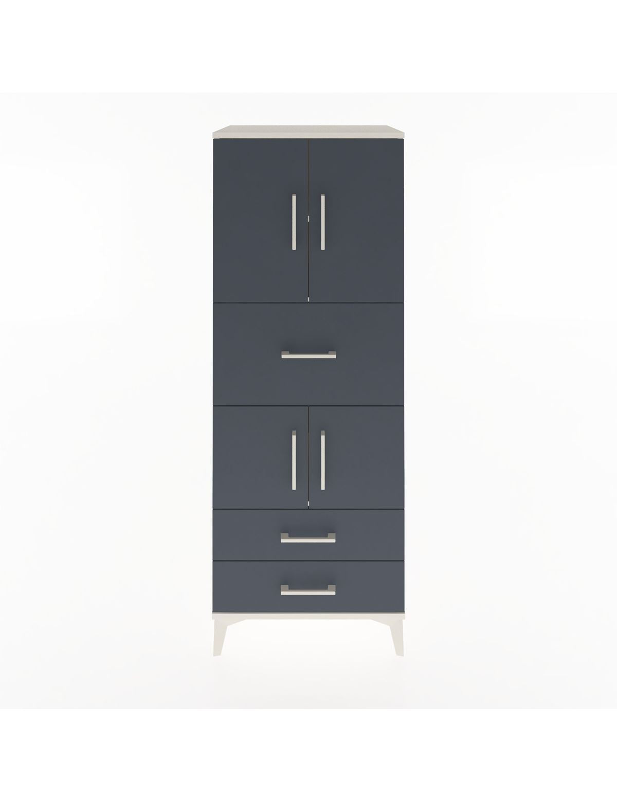 Hyperion Dolap 3 Raflı 3 Çekmeceli 4 Kapaklı 60x44x163 Aytaşı-Antrasit