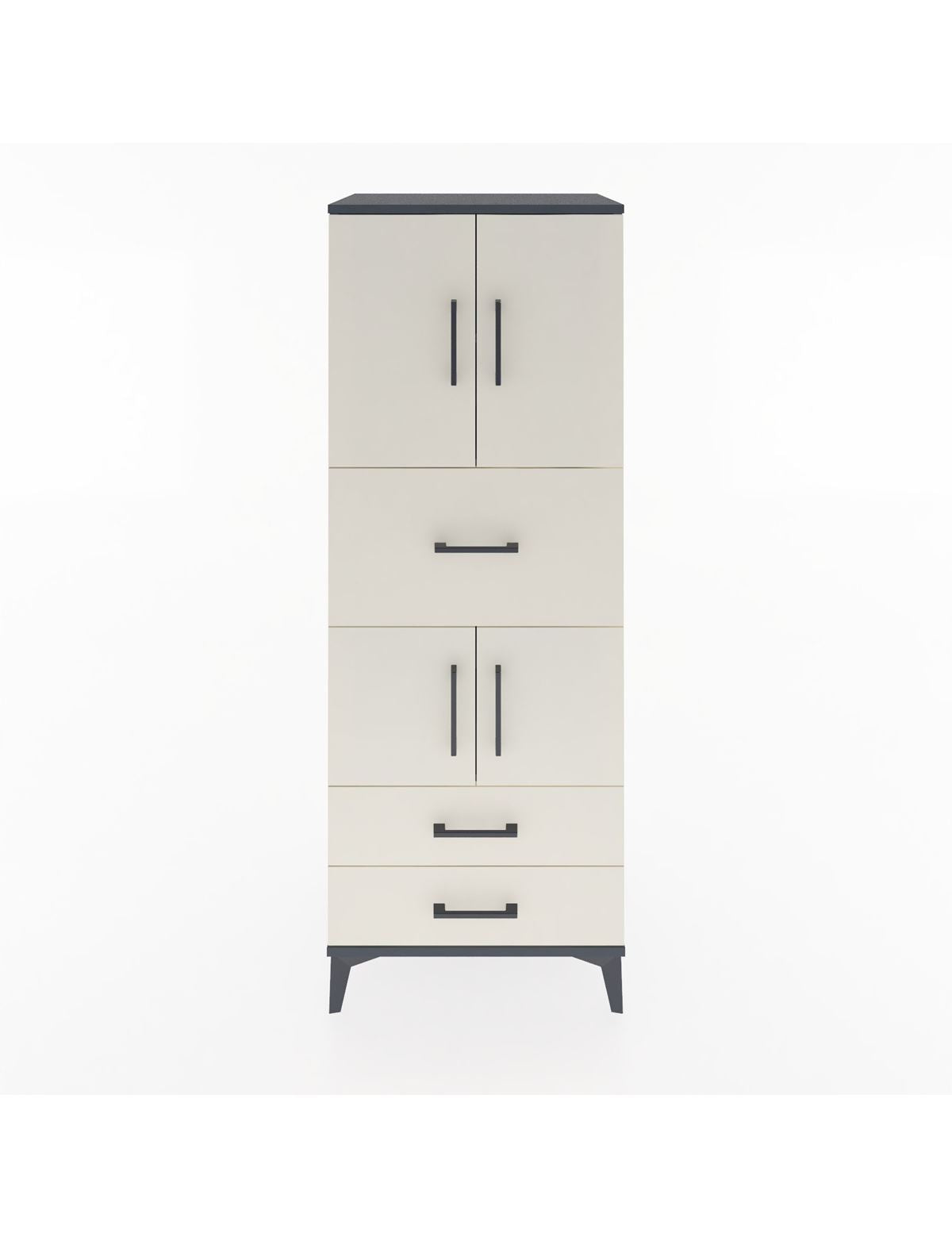 Hyperion Dolap 3 Raflı 3 Çekmeceli 4 Kapaklı 60x44x163 Antrasit-Aytaşı