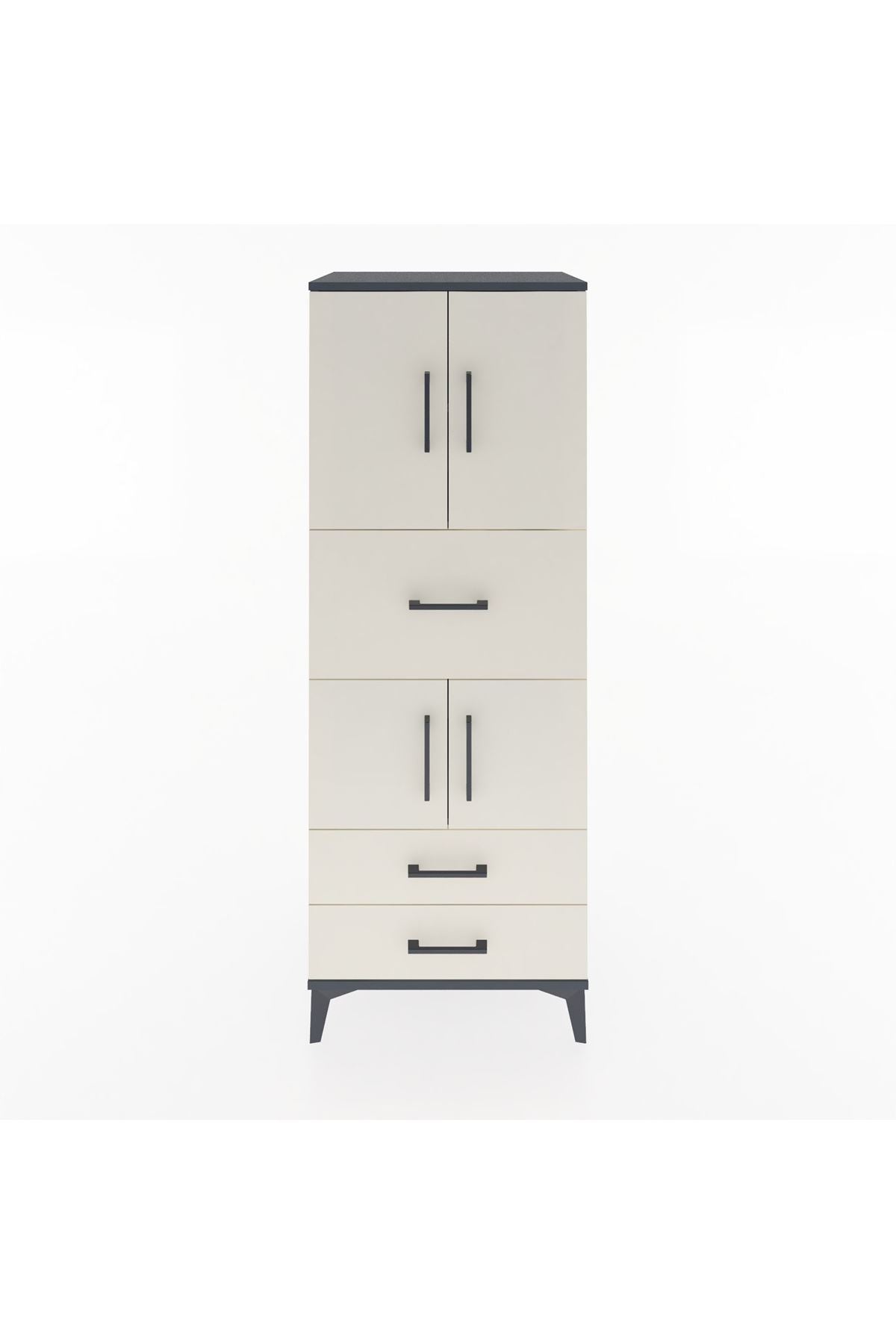 Hyperion Dolap 3 Raflı 3 Çekmeceli 4 Kapaklı 60x44x163 Antrasit-Aytaşı