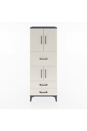 Hyperion Dolap 3 Raflı 3 Çekmeceli 4 Kapaklı 60x44x163 Antrasit-Aytaşı