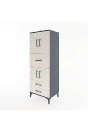 Hyperion Dolap 3 Raflı 3 Çekmeceli 4 Kapaklı 60x44x163 Antrasit-Aytaşı