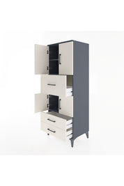 Hyperion Dolap 3 Raflı 3 Çekmeceli 4 Kapaklı 60x44x163 Antrasit-Aytaşı