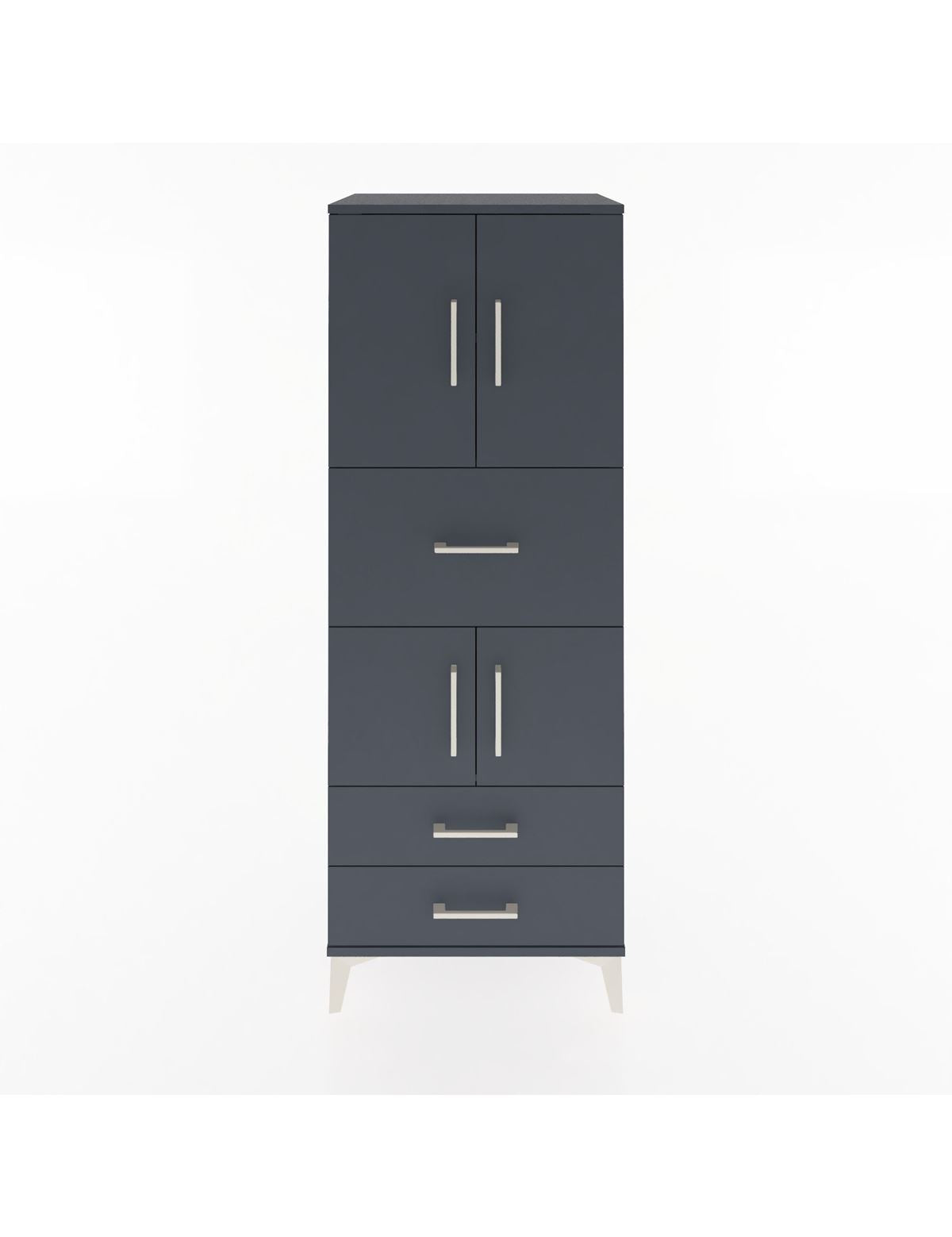 Hyperion Dolap 3 Raflı 3 Çekmeceli 4 Kapaklı 60x44x163 Antrasit-Antrasit