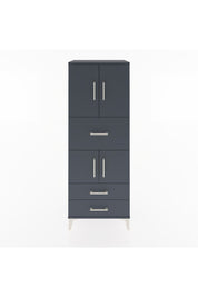 Hyperion Dolap 3 Raflı 3 Çekmeceli 4 Kapaklı 60x44x163 Antrasit-Antrasit
