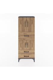 Hyperion Dolap 3 Raflı 3 Çekmeceli 4 Kapaklı 60x44x163 Antrasit-Çam