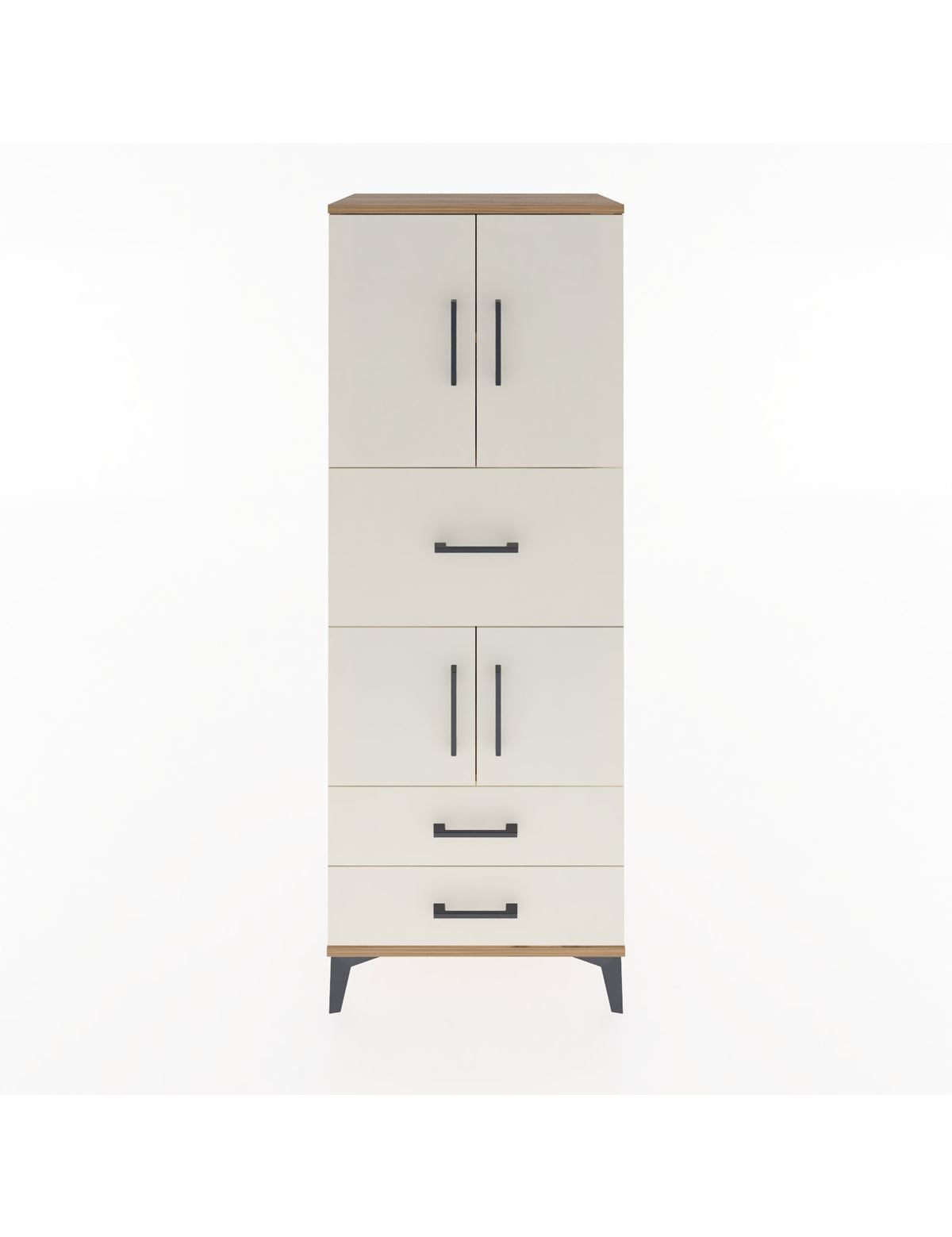 Hyperion Dolap 3 Raflı 3 Çekmeceli 4 Kapaklı 60x44x163 Çam-Aytaşı