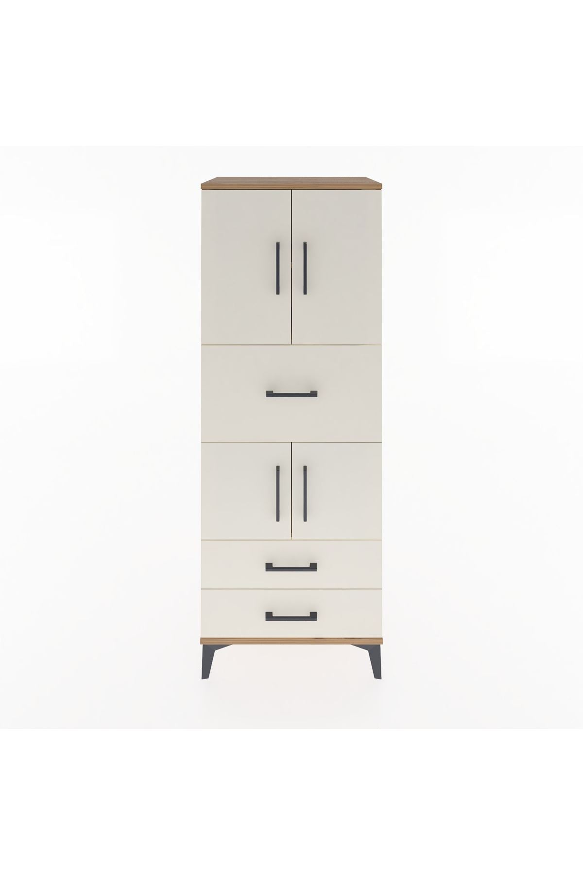 Hyperion Dolap 3 Raflı 3 Çekmeceli 4 Kapaklı 60x44x163 Çam-Aytaşı