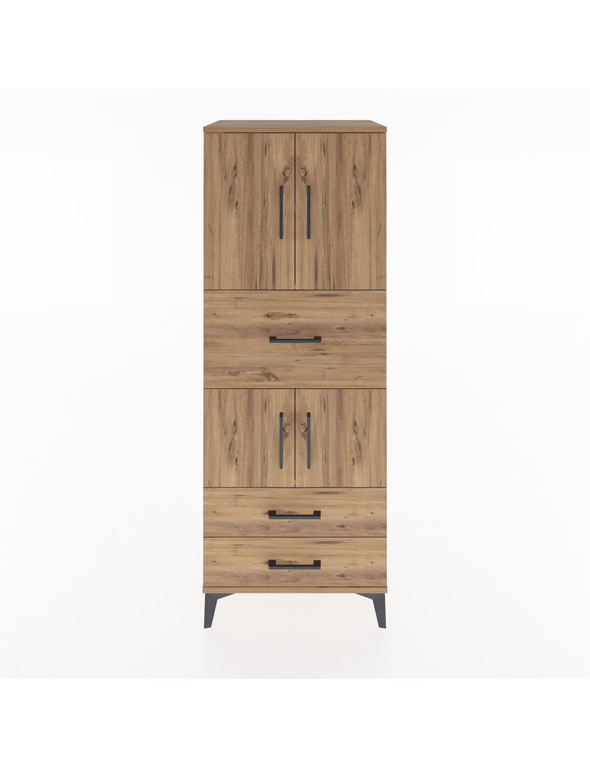 Hyperion Dolap 3 Raflı 3 Çekmeceli 4 Kapaklı 60x44x163 Çam-Çam