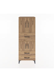 Hyperion Dolap 3 Raflı 3 Çekmeceli 4 Kapaklı 60x44x163 Çam-Çam