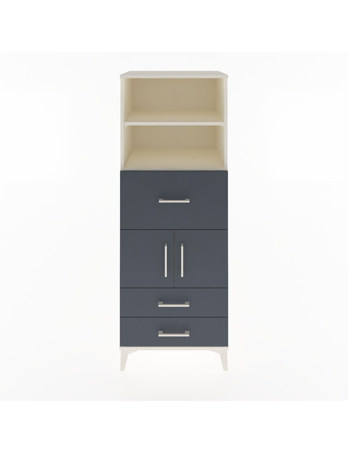 Hyperion Dolap 3 Raflı 3 Çekmeceli 2 Kapaklı 60x44x163 Aytaşı-Antrasit