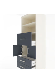 Hyperion Dolap 3 Raflı 3 Çekmeceli 2 Kapaklı 60x44x163 Aytaşı-Antrasit