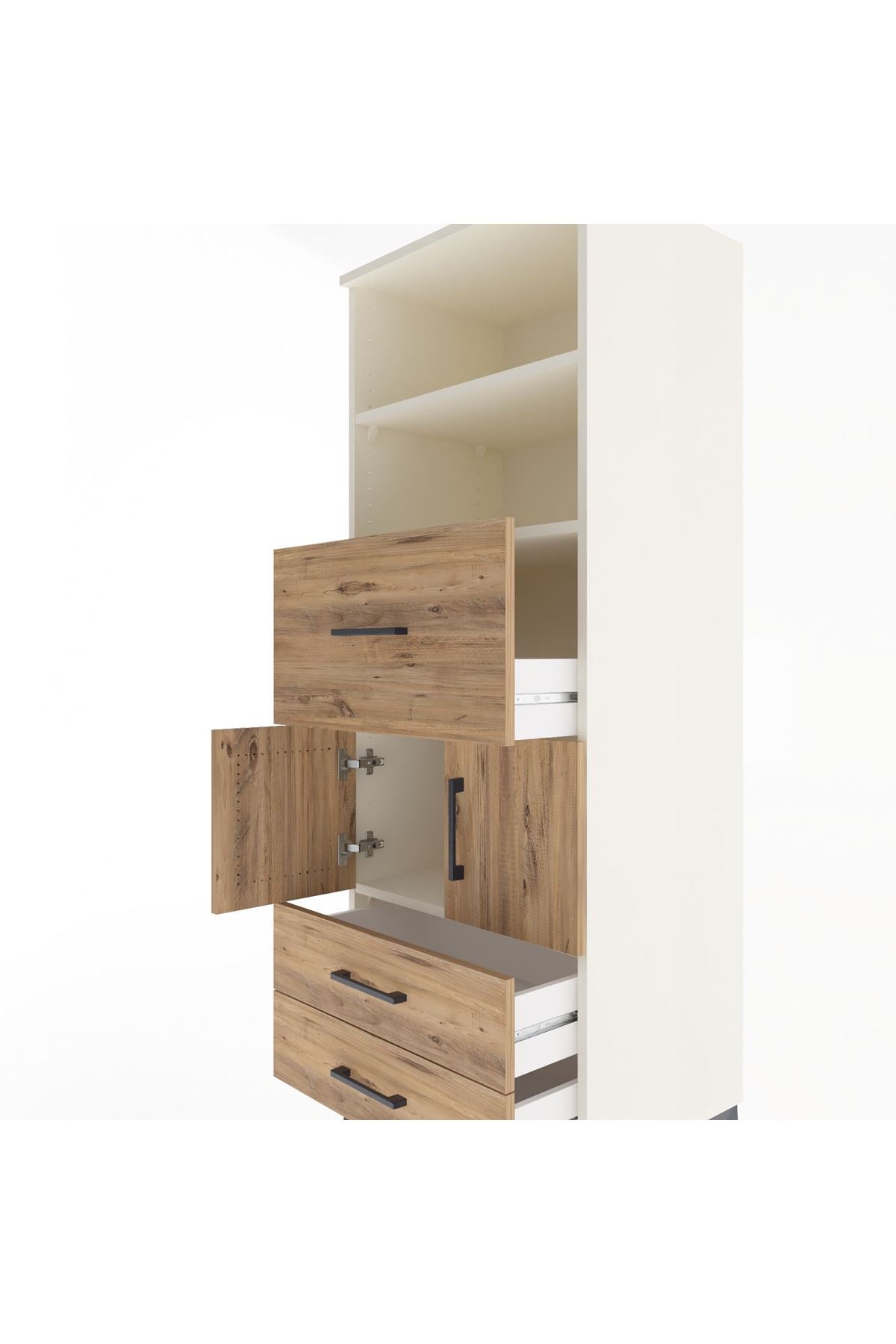 Hyperion Dolap 3 Raflı 3 Çekmeceli 2 Kapaklı 60x44x163 Aytaşı-Çam