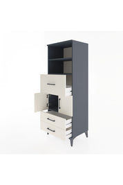 Hyperion Dolap 3 Raflı 3 Çekmeceli 2 Kapaklı 60x44x163 Antrasit-Aytaşı
