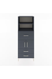 Hyperion Dolap 3 Raflı 3 Çekmeceli 2 Kapaklı 60x44x163 Antrasit-Antrasit