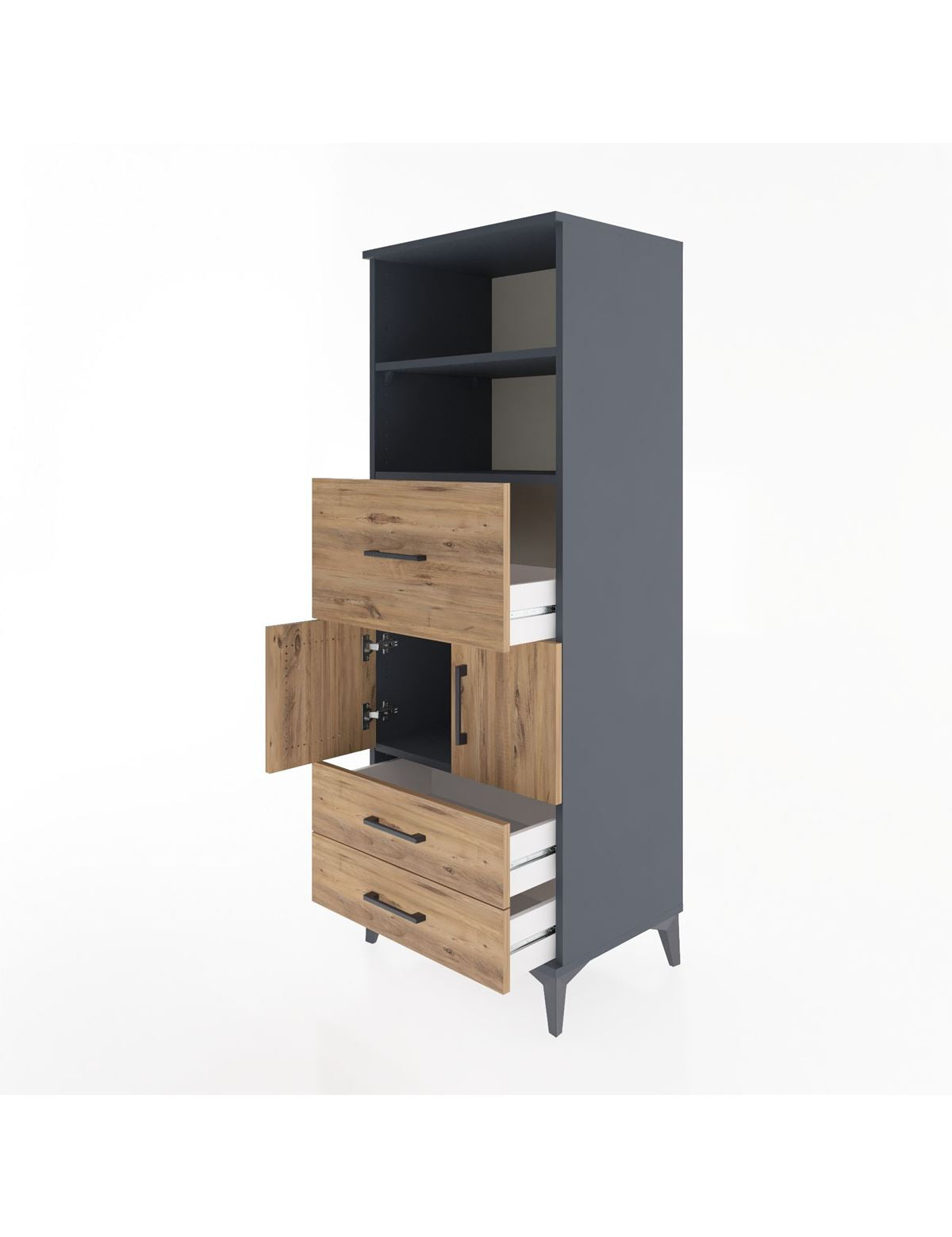 Hyperion Dolap 3 Raflı 3 Çekmeceli 2 Kapaklı 60x44x163 - S53M048V6B