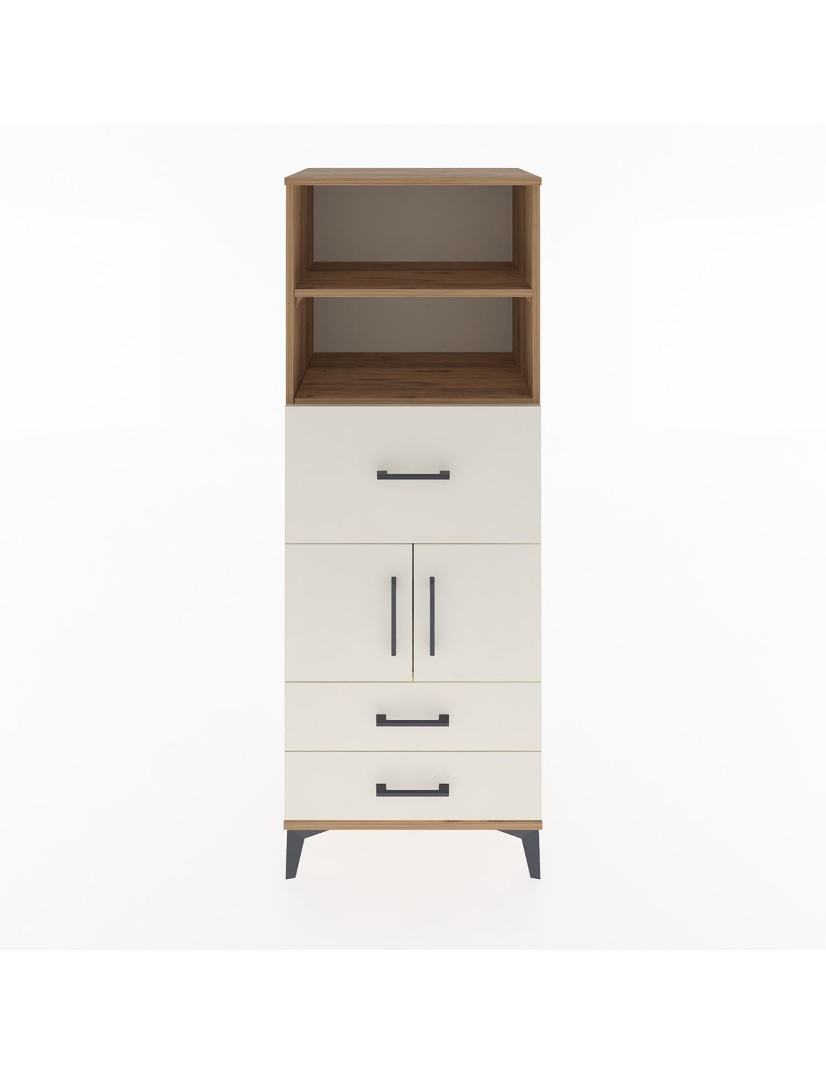 Hyperion Dolap 3 Raflı 3 Çekmeceli 2 Kapaklı 60x44x163 Çam-Aytaşı