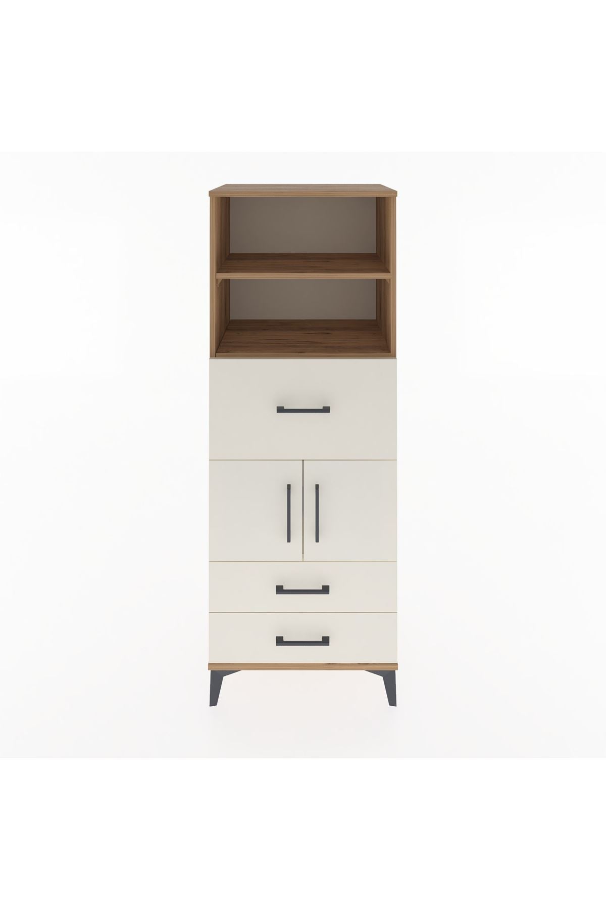 Hyperion Dolap 3 Raflı 3 Çekmeceli 2 Kapaklı 60x44x163 Çam-Aytaşı