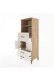Hyperion Dolap 3 Raflı 3 Çekmeceli 2 Kapaklı 60x44x163 Çam-Aytaşı