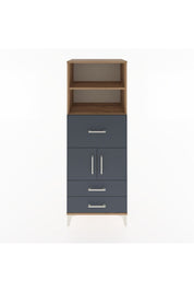 Hyperion Dolap 3 Raflı 3 Çekmeceli 2 Kapaklı 60x44x163 Çam-Antrasit