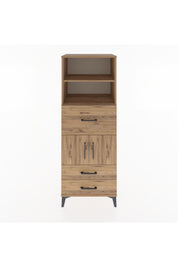 Hyperion Dolap 3 Raflı 3 Çekmeceli 2 Kapaklı 60x44x163 Çam-Çam