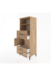 Hyperion Dolap 3 Raflı 3 Çekmeceli 2 Kapaklı 60x44x163 Çam-Çam