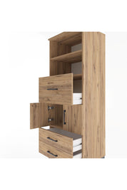 Hyperion Dolap 3 Raflı 3 Çekmeceli 2 Kapaklı 60x44x163 Çam-Çam