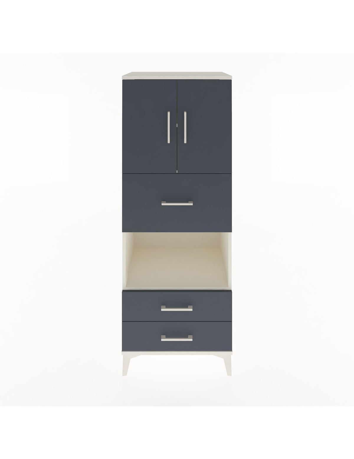 Hyperion Dolap 3 Raflı 3 Çekmeceli 2 Kapaklı 60x44x163 Aytaşı-Antrasit