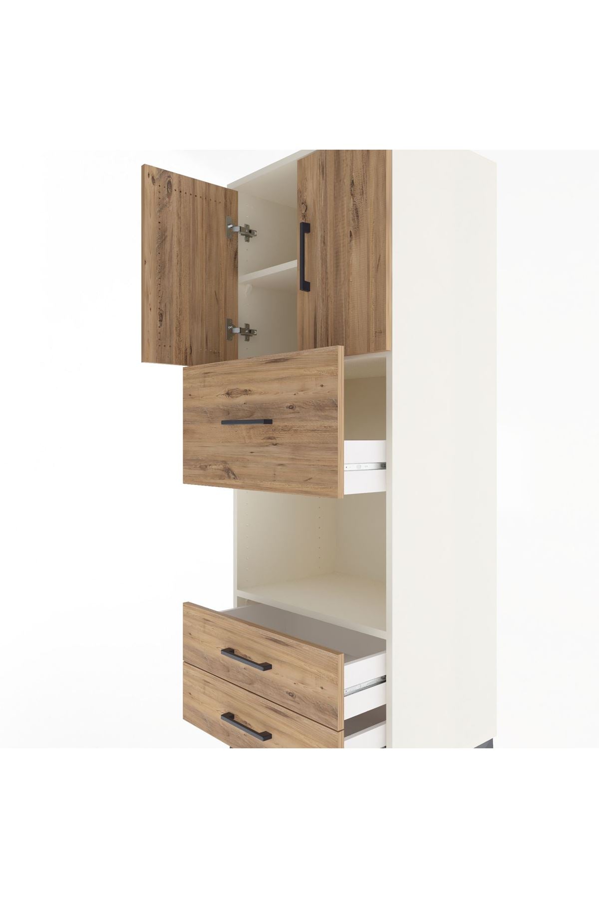 Hyperion Dolap 3 Raflı 3 Çekmeceli 2 Kapaklı 60x44x163 Aytaşı-Çam