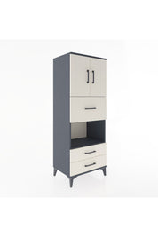 Hyperion Dolap 3 Raflı 3 Çekmeceli 2 Kapaklı 60x44x163 Antrasit-Aytaşı