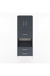 Hyperion Dolap 3 Raflı 3 Çekmeceli 2 Kapaklı 60x44x163 Antrasit-Antrasit