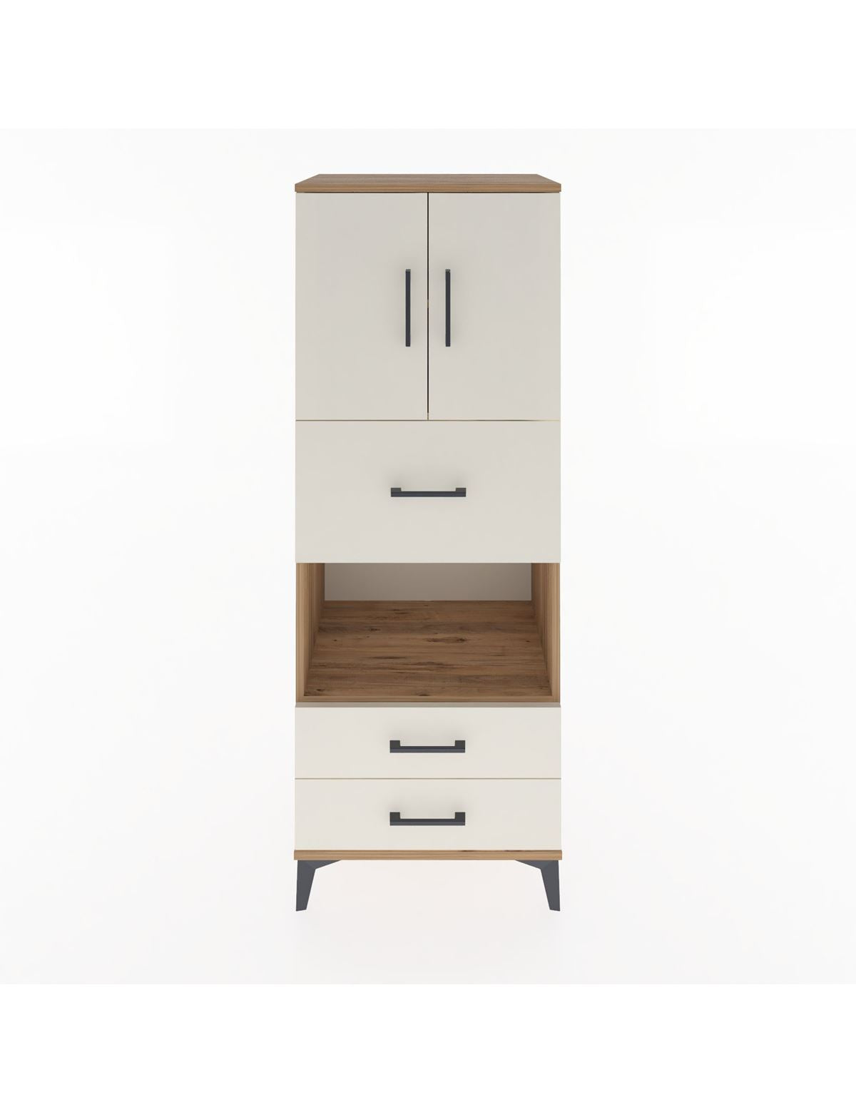 Hyperion Dolap 3 Raflı 3 Çekmeceli 2 Kapaklı 60x44x163 Çam-Aytaşı