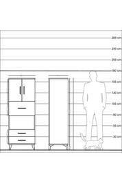 Hyperion Dolap 3 Raflı 3 Çekmeceli 2 Kapaklı 60x44x163 Çam-Aytaşı