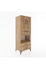 Hyperion Dolap 3 Raflı 3 Çekmeceli 2 Kapaklı 60x44x163 Çam-Çam