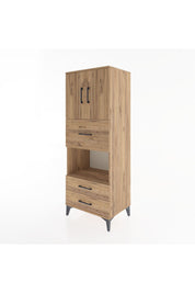 Hyperion Dolap 3 Raflı 3 Çekmeceli 2 Kapaklı 60x44x163 Çam-Çam