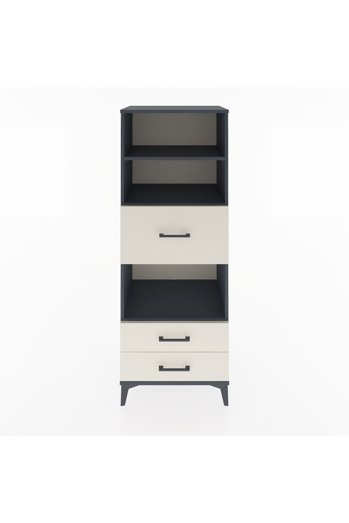 Hyperion Dolap 3 Raflı 3 Çekmeceli 60x44x163 Antrasit-Aytaşı