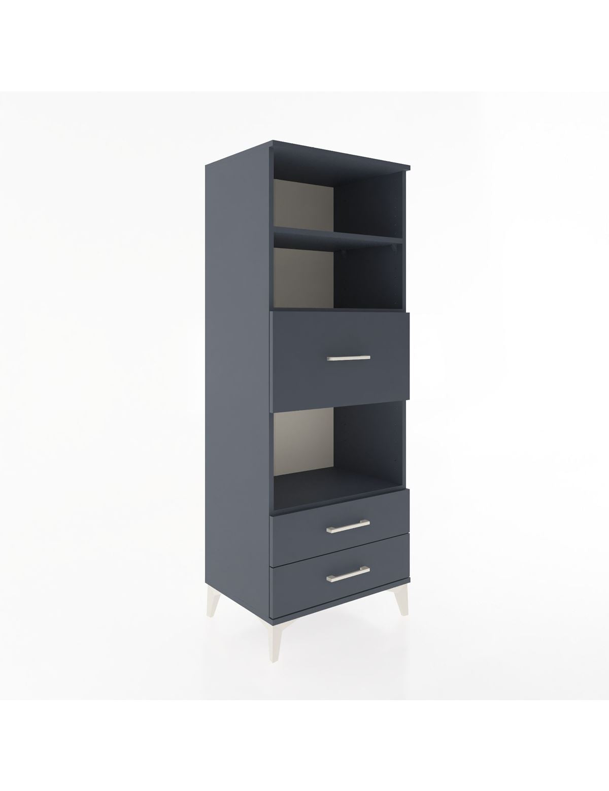 Hyperion Dolap 3 Raflı 3 Çekmeceli 60x44x163 Antrasit-Antrasit