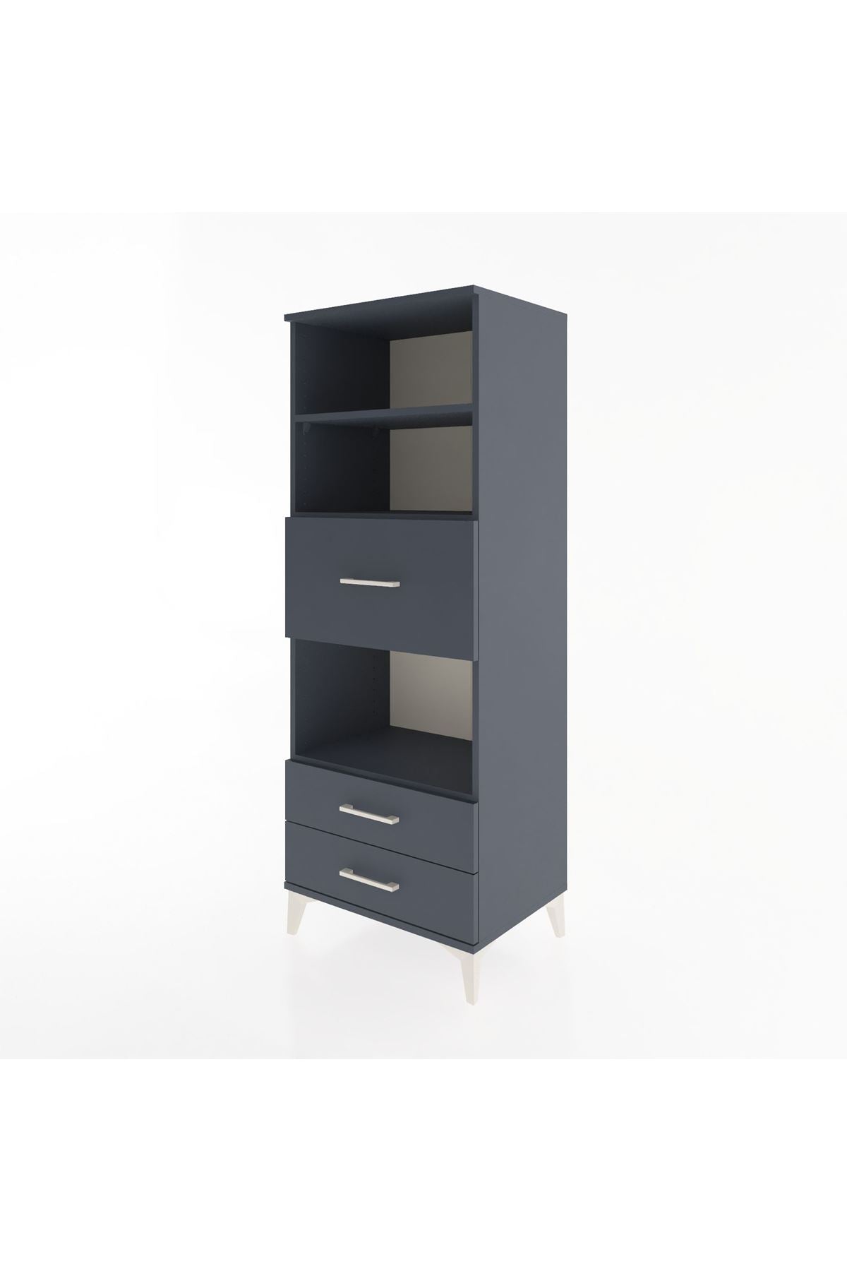 Hyperion Dolap 3 Raflı 3 Çekmeceli 60x44x163 Antrasit-Antrasit