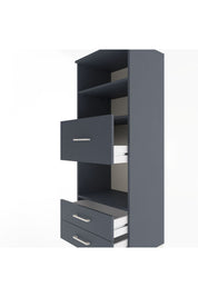 Hyperion Dolap 3 Raflı 3 Çekmeceli 60x44x163 Antrasit-Antrasit