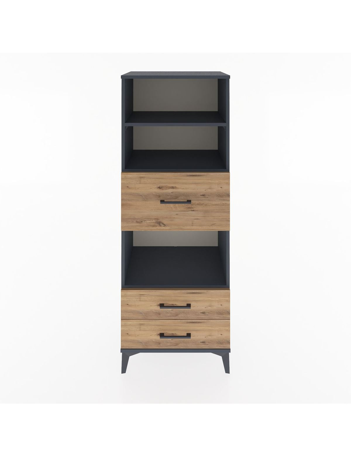 Hyperion Dolap 3 Raflı 3 Çekmeceli 60x44x163 Antrasit-Çam