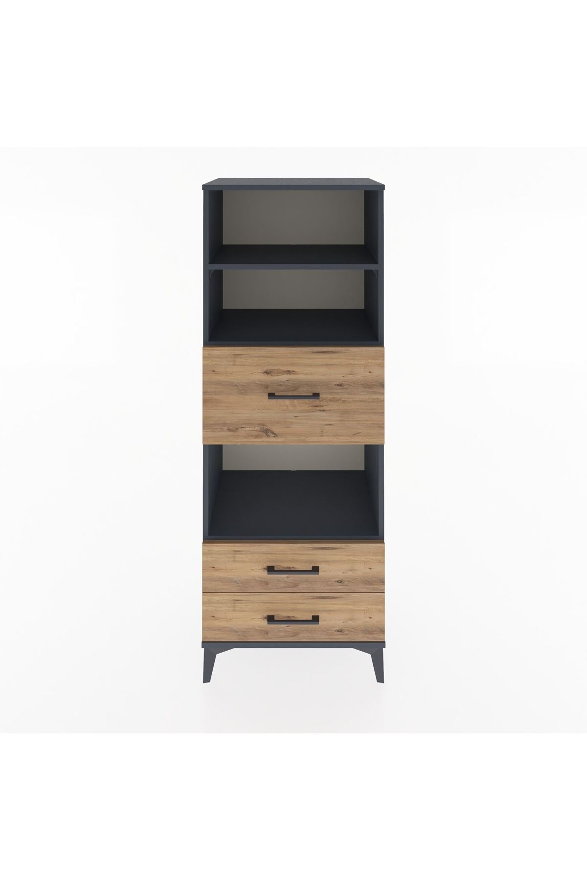 Hyperion Dolap 3 Raflı 3 Çekmeceli 60x44x163 Antrasit-Çam