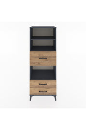 Hyperion Dolap 3 Raflı 3 Çekmeceli 60x44x163 Antrasit-Çam